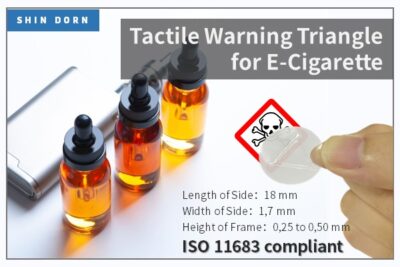 Tactile Triangle Warning Label for E-Cigarettes